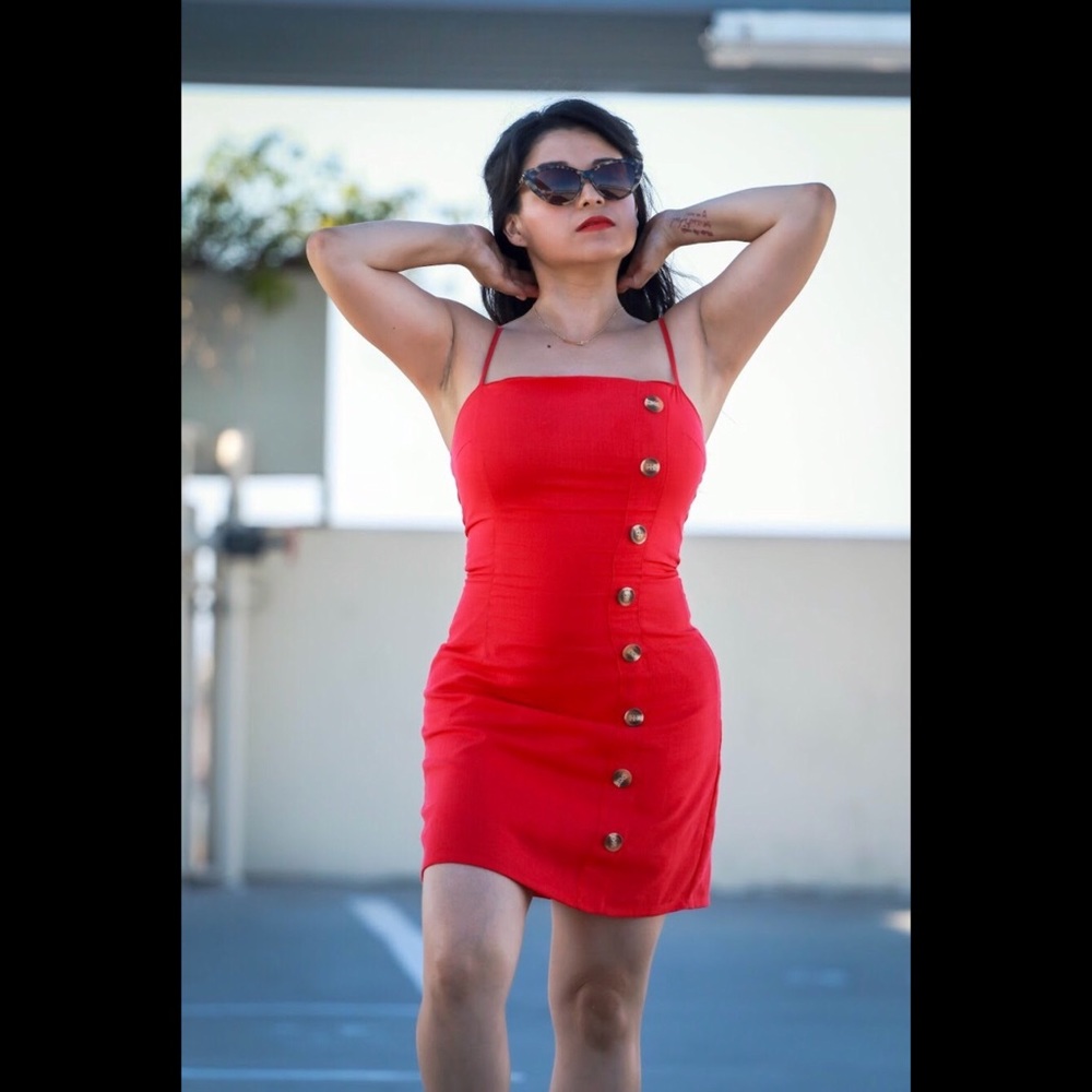 ❣️Sold❣️Nasty Gal Get Button With It Mini Dress